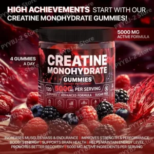 Creatine Monohydrate Gummies Raspberry & Blackberry Flavor